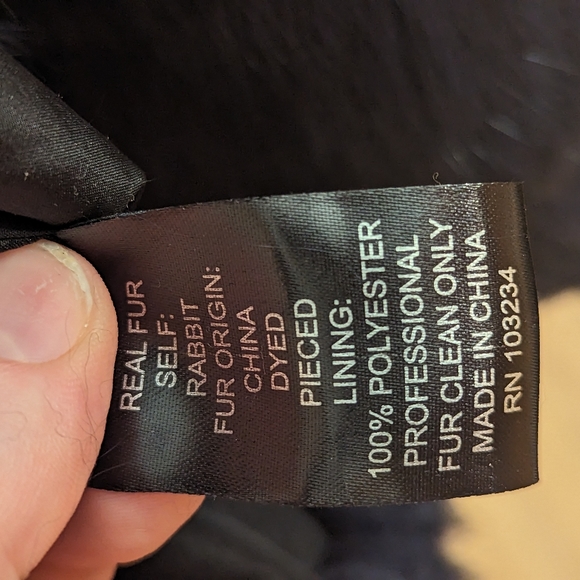 Adrienne Landau Navy Blue Rabbit Fur Jacket - Picture 14 of 16